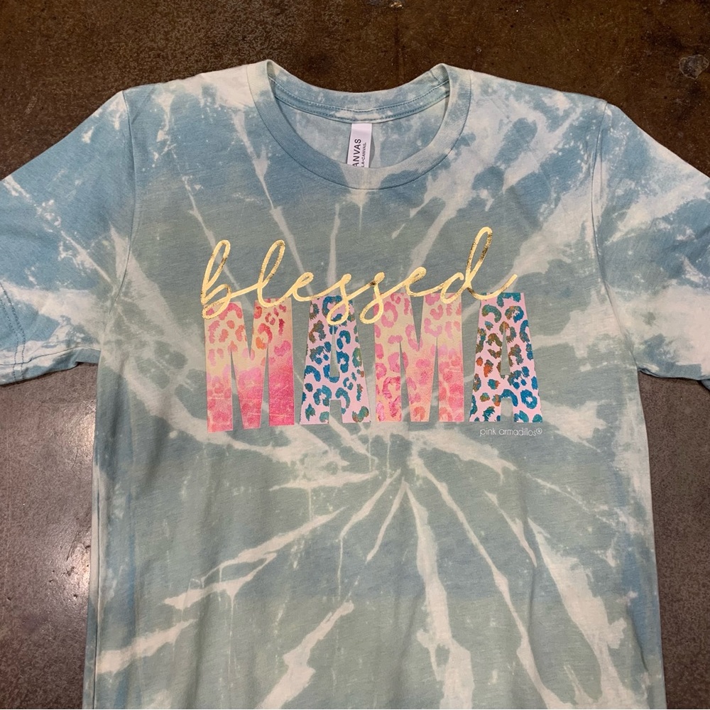 “Blessed Mama” tie dye tshirt